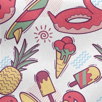 Flamingo Swimming Ring Jersey Backed Fleece