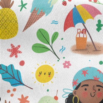 Holiday Headscarf Girl Jersey Backed Fleece