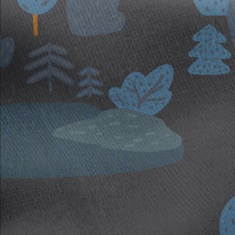 Cute Little Forest At Night Jersey Backed Fleece