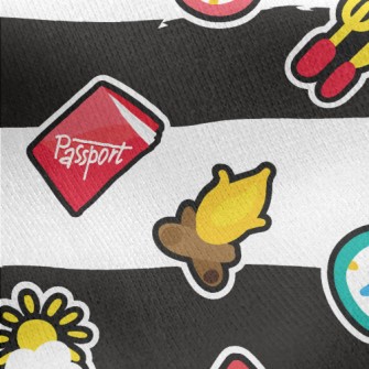 Camping Tent Map Jersey Backed Fleece