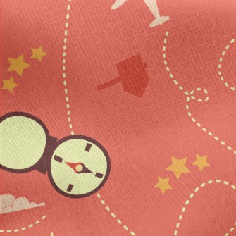 Travel By Plane Jersey Backed Fleece