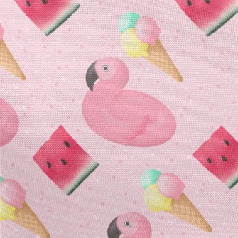 Flamingo And Watermelon Ice Cr Pongee