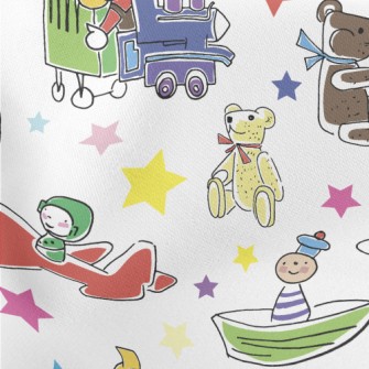 Colorful Train Car Toys Lightweight Cotton Poplin