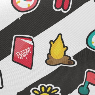 Camping Tent Map Midweight Cotton Poplin