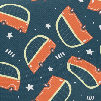 Fat Cartoon Bus Midweight Cotton Poplin