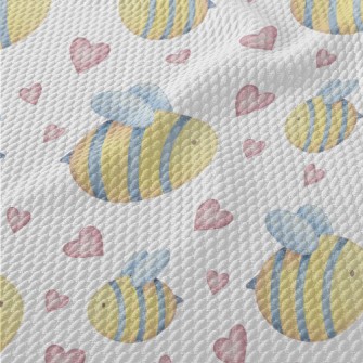 Love Watercolor Little Bee Birdseye Piqué