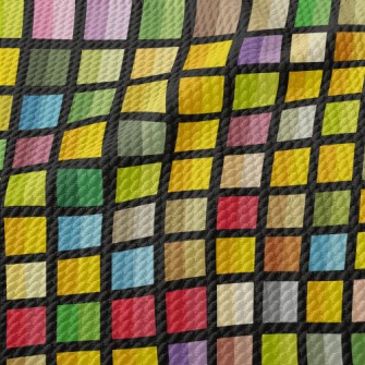 Colorful Geometric Mosaic Birdseye Piqué