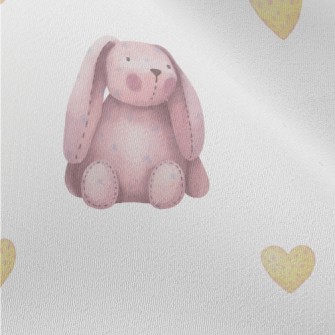 Cute Sitting Pink Rabbit Chiffon