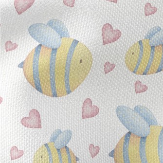 Love Watercolor Little Bee Waterproof Canvas
