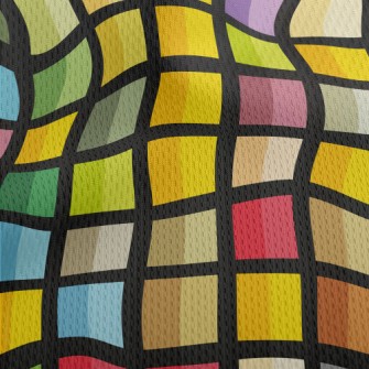 Colorful Geometric Mosaic Athletic Mesh Flat Back