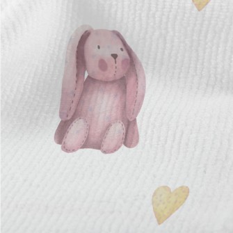 Cute Sitting Pink Rabbit Terry