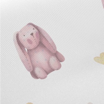 Cute Sitting Pink Rabbit Twill