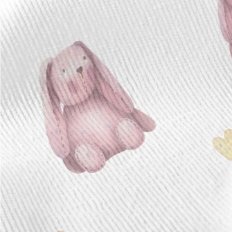 Cute Sitting Pink Rabbit Standard Corduroy