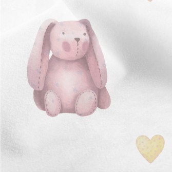 Cute Sitting Pink Rabbit Micro Fleece
