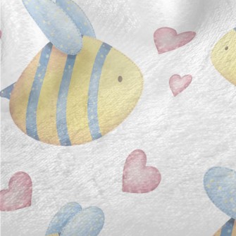 Love Watercolor Little Bee Minky