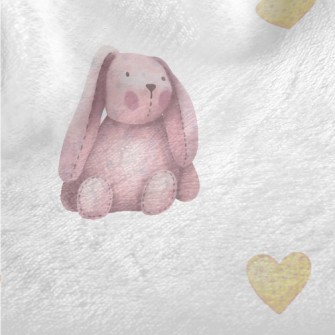 Cute Sitting Pink Rabbit Minky