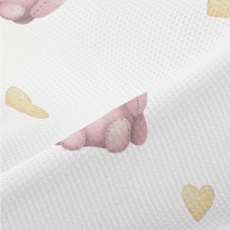 Cute Sitting Pink Rabbit Piqué