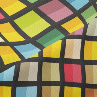 Colorful Geometric Mosaic Piqué