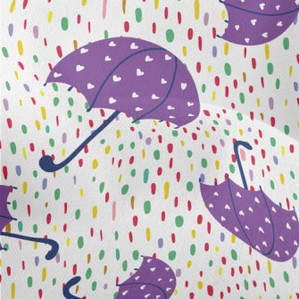 Love Heart Decorated Umbrella Lightweight Performance Linen