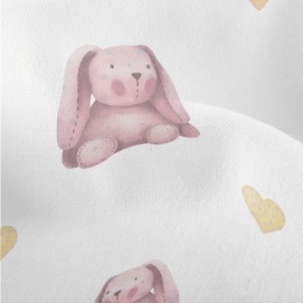 Cute Sitting Pink Rabbit Lightweight Performance Linen