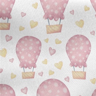 Cute Hot Air Balloon Jersey Backed Fleece