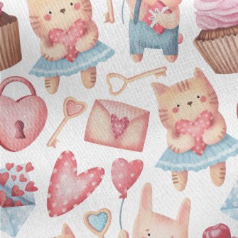 Blushing Cat Celebrates Valent Jersey Backed Fleece