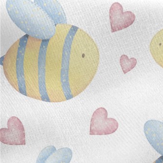 Love Watercolor Little Bee Jersey Backed Fleece