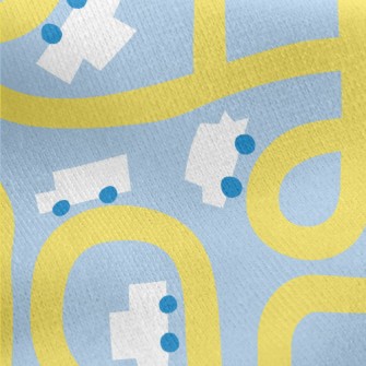 Winding Road Car Jersey Backed Fleece