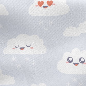 Gray Clouds With Changing Expr Jersey Backed Fleece