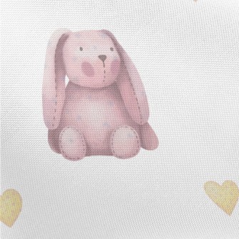 Cute Sitting Pink Rabbit Pongee