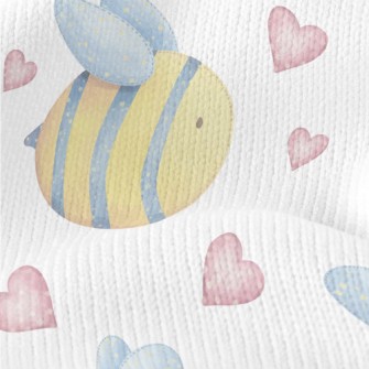 Love Watercolor Little Bee Stretch Jersey