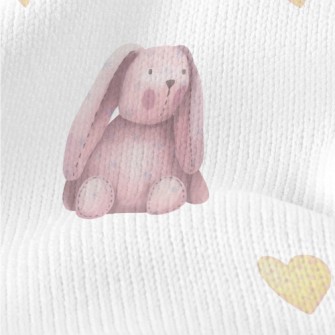 Cute Sitting Pink Rabbit Stretch Jersey