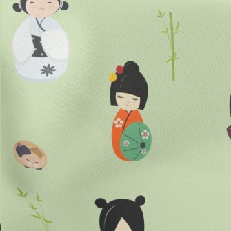 Classic Japanese Doll Lightweight Cotton Poplin