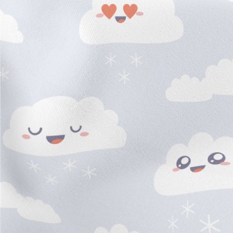 Gray Clouds With Changing Expr Lightweight Cotton Poplin