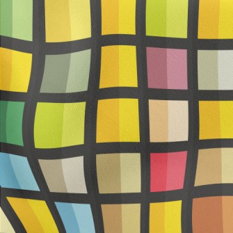 Colorful Geometric Mosaic Lightweight Cotton Poplin