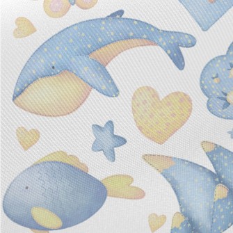 Gentle Whale Fish Midweight Cotton Poplin