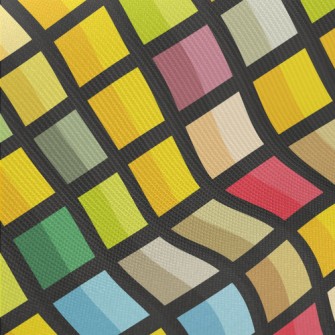 Colorful Geometric Mosaic Midweight Cotton Poplin