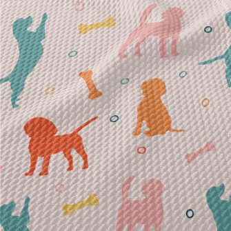Colored Puppy Silhouette Birdseye Piqué