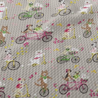 Happy Cycling Puppy Birdseye Piqué