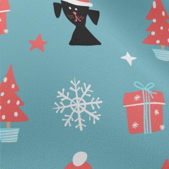 Hand Drawn Christmas Puppy Chiffon