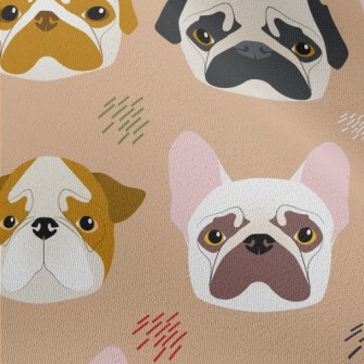 Puppy Head Hand Drawing Chiffon
