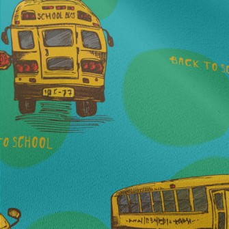 Hand Drawn American School Bus Chiffon