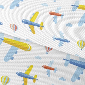 Cartoon Airplane And Hot Air B Waterproof Oxford