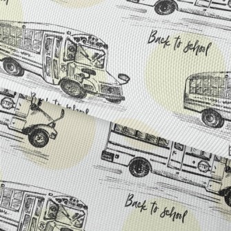 Hand Drawn Bus Sketch Waterproof Oxford