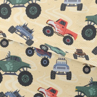 Colorful Monster Truck Waterproof Oxford