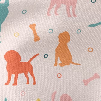 Colored Puppy Silhouette Waterproof Canvas