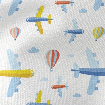 Cartoon Airplane And Hot Air B Waterproof Canvas