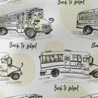 Hand Drawn Bus Sketch Waterproof Canvas