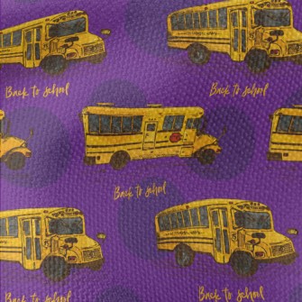 Yellow School Bus On The First Waterproof Canvas