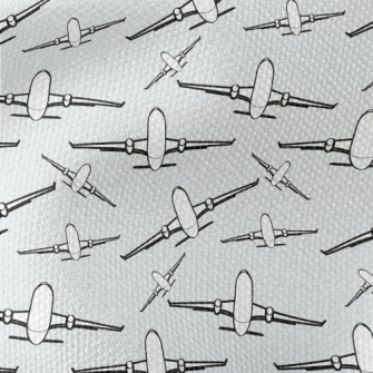 Simple Black And White Airplan Waterproof Canvas